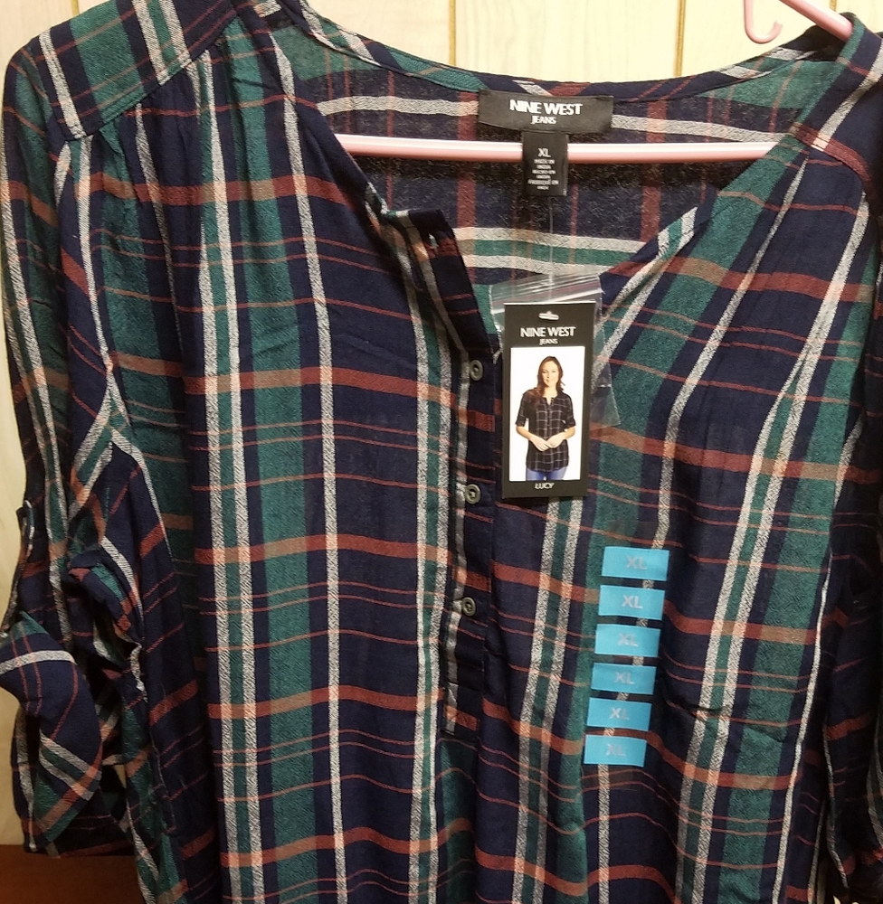 Roll tab blouse